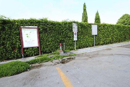 Infotafeln des Stellplatzes Parcheggio Stadio