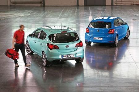 Opel Corsa, VW Polo, Heckansicht