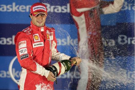 Auf dem Podium sollte bei Rennsieger Massa keine echte Freude aufkommen.