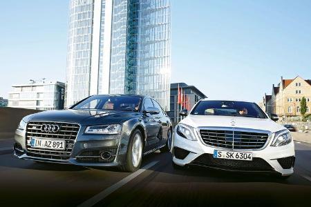 Audi S8, Mercedes S 63 4Matic, Frontansicht