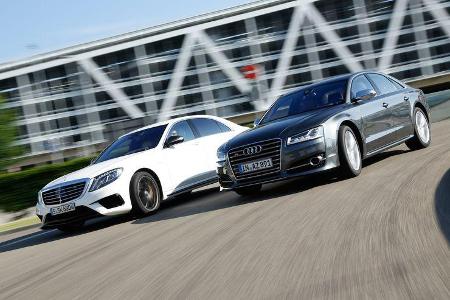 Audi S8, Mercedes S 63 4Matic, Frontansicht