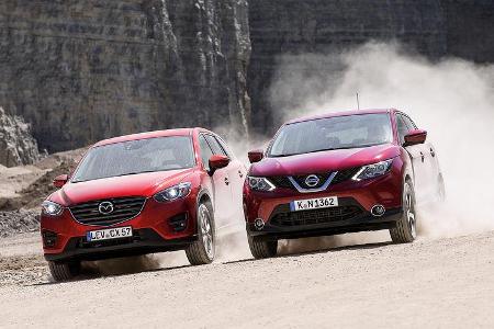 Mazda CX-5, Nissan Qashqai, Frontansicht