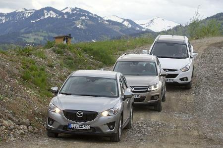 Hyundai ix35 2.0 CRDi, Mazda CX-5 2.2 D, VW Tiguan 2.0 TDI