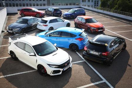 Audi S3 Sportback, Audi RS 3 Sportback, BMW M140i, BMW M2 Coupé, Ford Focus RS, Honda Civic Type R, Mercedes-AMG A 45, Seat ...