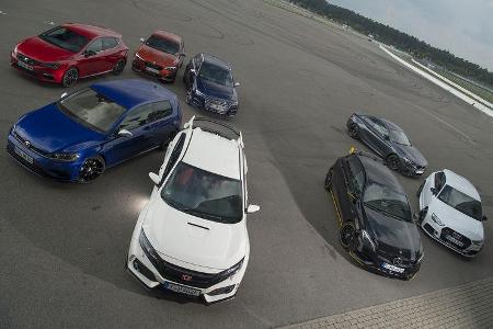 Audi S3 Sportback, Audi RS 3 Sportback, BMW M140i, BMW M2 Coupé, Ford Focus RS, Honda Civic Type R, Mercedes-AMG A 45, Seat ...