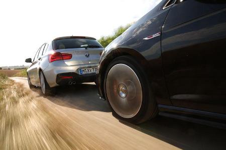BMW 125i, VW Golf GTI, Heckansicht