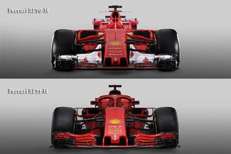 Ferrari SF70H vs. Ferrari SF71H - 2018
