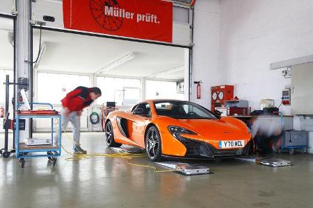 McLaren 650S Spider, Frontansicht, Werkstatt