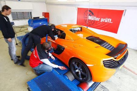 McLaren 650S Spider, Prüfstand