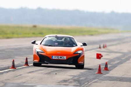 McLaren 650S Spider, Frontansicht, Bremstest