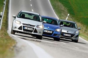 Ford Focus, Mazda3, Renault Megane