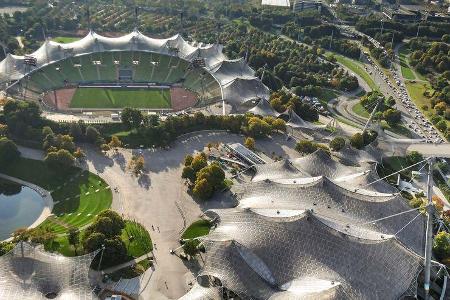 Blick auf das Olympiagelände in München
