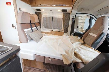 Malibu Van 640 LE: das Notbett bietet dank Zusatzauflage passablen Komfort.