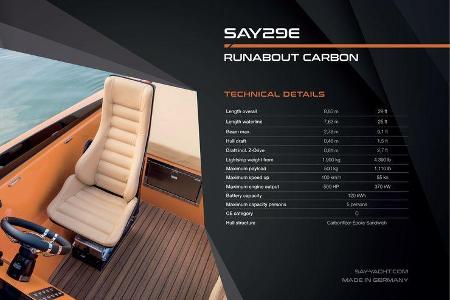 SAY29E Runabout Carbon Elektro-Yacht Kreisel Electric