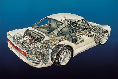 Porsche 959 Explosionszeichnung
