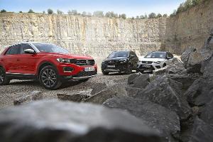 Opel Crossland X und Seat Arona gegen VW T-Roc