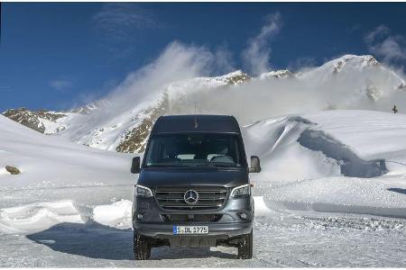 Mercedes Sprinter 319 CDI 4x4 Modelljahr 2019 Wintertest