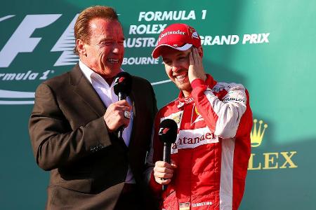 'I'll be back' hallt 2015 in Melbourne über das Mikrofon, als auf einmal der Terminator höchstpersönlich auf dem Podium steh...