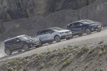 Kia Soul 1.6 CRDi Spirit, Opel Crossland X 1.6 D Innovation, Renault Captur dCi 110 Intens, Exterieur