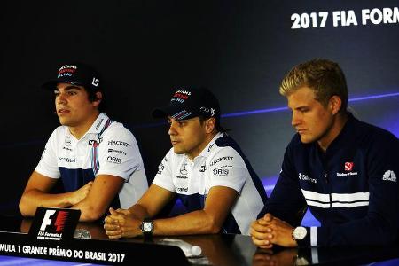 Marcus Ericsson - Lance Stroll - Felipe Massa - Formel 1 - GP Brasilien - 9. November 2017
