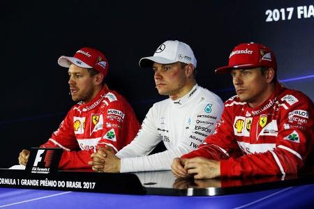 Sebastian Vettel - Valtteri Bottas - Kimi Räikkönen - Formel 1 - GP Brasilien - 11. November 2017