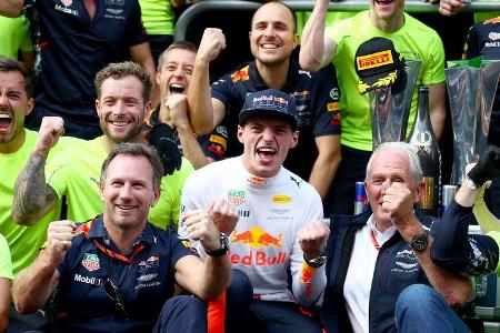 Max Verstappen - Christian Horner - Helmut Marko - Red Bull - GP Mexiko 2017