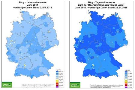 Umweltbundesamt Luftqualität 2017 Deutschland