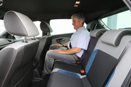 VW Polo Blue GT, Rücksitz, Beinfreiheit