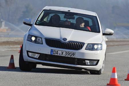 Skoda Octavia 2.0 TDI, Frontansicht, Slalom