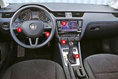Skoda Octavia 2.0 TDI, Cockpit, Lenkrad