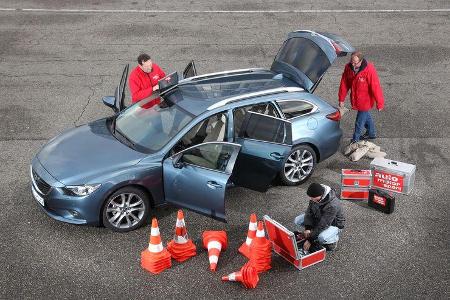 Mazda 6 2.2 D, Seitenansicht, Testvorbereitung