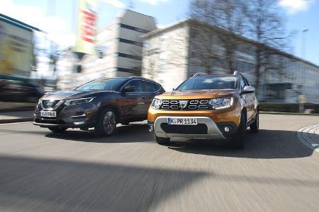 Dacia Duster, Nissan Qashqai, Exterieur