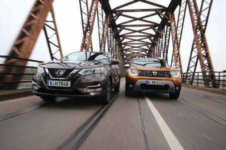 Dacia Duster, Nissan Qashqai, Exterieur