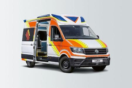 VW Crafter, T6 und Tiguan Feuerwehr / Notarzt Einsatzfahrzeuge auf der Messe Rettmobil 2018