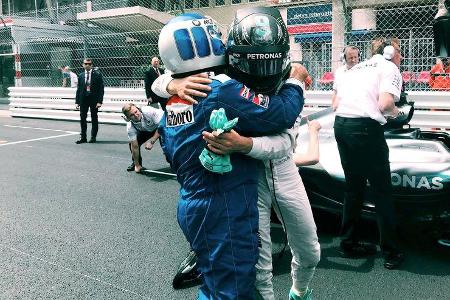 Keke Rosberg & Nico Rosberg - Williams FW08 & Mercedes W07 - Showrun - GP Monaco 2018