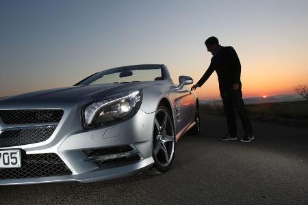 Mercedes SL 350, Seitenlinie, Abendlicht