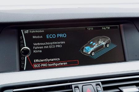 BMW M550d x-Drive, Bildschirm, Eco Modus