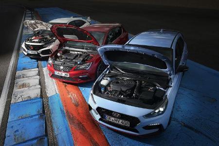 Hyundai i30 N Performance, Honda Civic Type R, Seat Leon Cupra 300, Exterieur