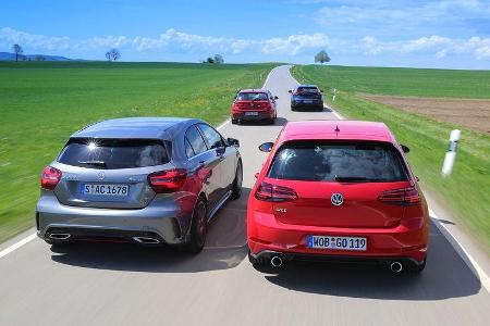 BMW 125i, Mercedes A 250, Volvo V40 T5, VW Golf GTI, Exterieur
