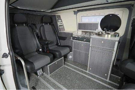 Die serienmäßige Ausstattung des Octobus macht den Kastenwagen zum Camper. Darin enthalten ist unter anderem ein 2-Flamm-Ede...