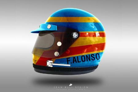 Fernando Alonso - Formel 1 - Retro-Helme - Sean Bull - 2018