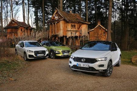 Vergleichstest Audi Q2, Hyundai Kona, VW T-Roc Vergleichstest Audi Q2, Hyundai Kona, VW T-Roc