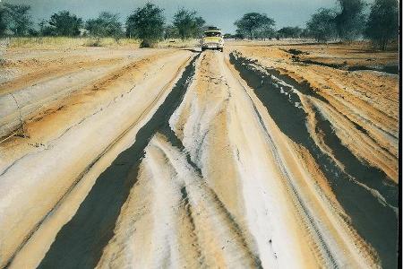 Unten quält sich der Isar durch die Sahara.