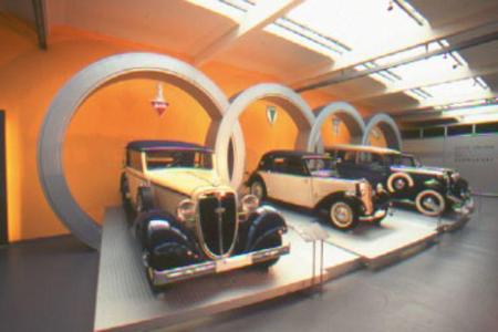 Ringe um die Autos: August Horch-Museum in Zwickau.