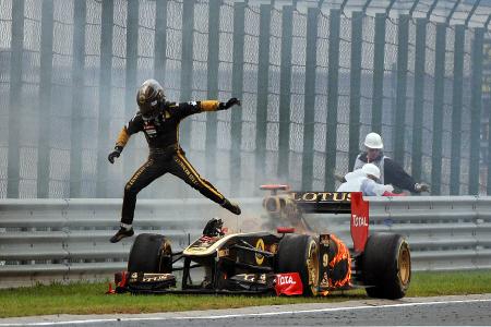 Nick Heidfeld GP Ungarn Crashs 2011