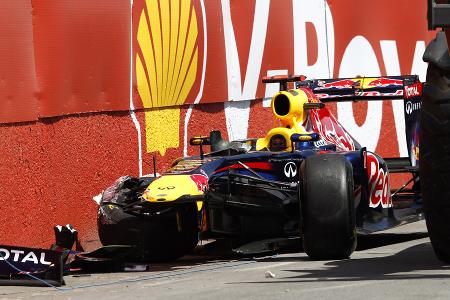 Sebastien Vettel GP Kanada Crashs 2011