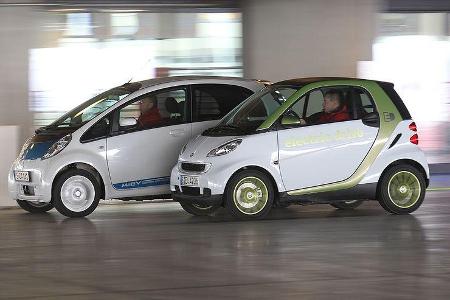 Mitsubishi i-Miev und Smart Fortwo ED