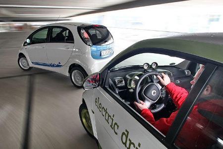 Mitsubishi i-Miev und Smart Fortwo ED