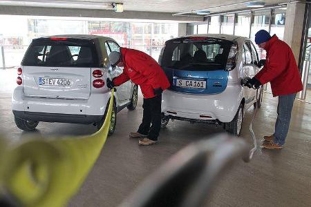 Mitsubishi i-Miev und Smart Fortwo ED
