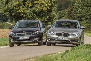 BMW 116d EDE, Peugeot 308 Blue HDi, Frontansicht